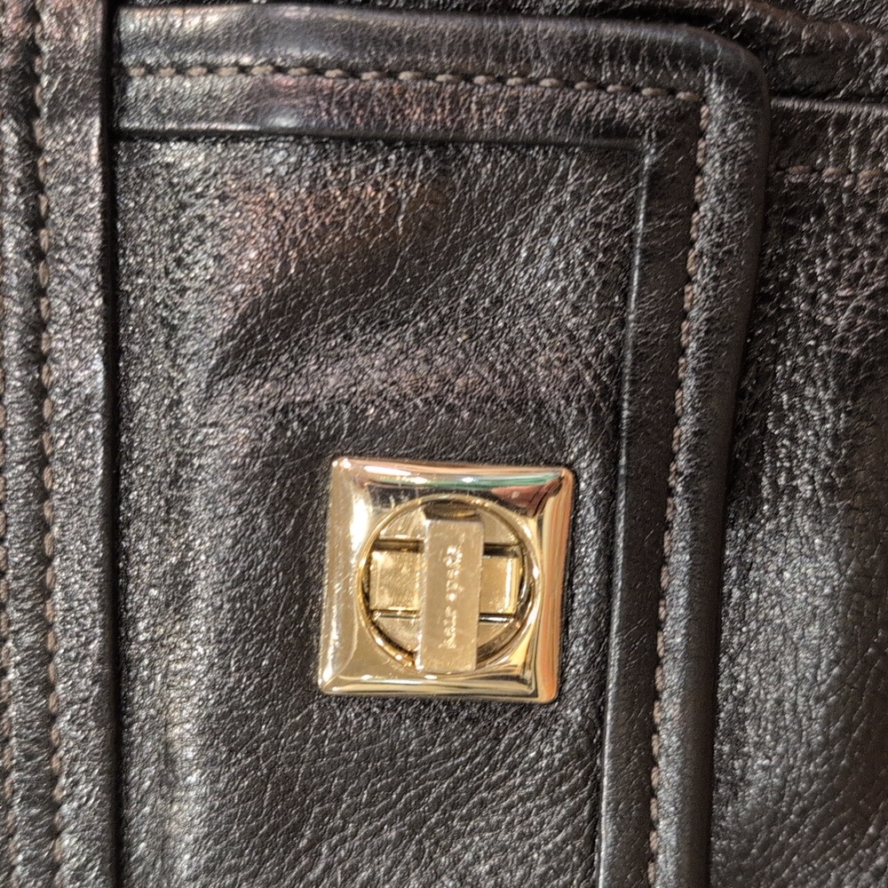 Kate Spade EUC Black Pebbled Leather Bag With gold Hardware - Picture 3 of 12